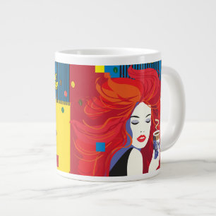 Koffiebeker bezielende Mode Vrouw POP-ART Trendy Extra Grote Beker