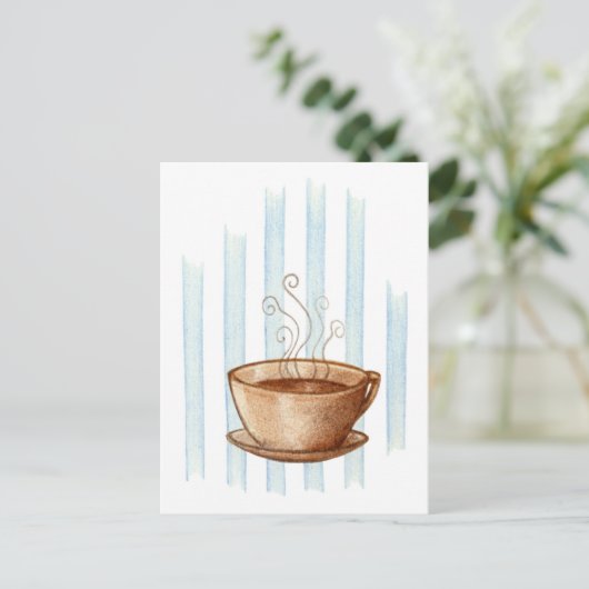 Koffiebeker Briefkaart (Staand voorkant)