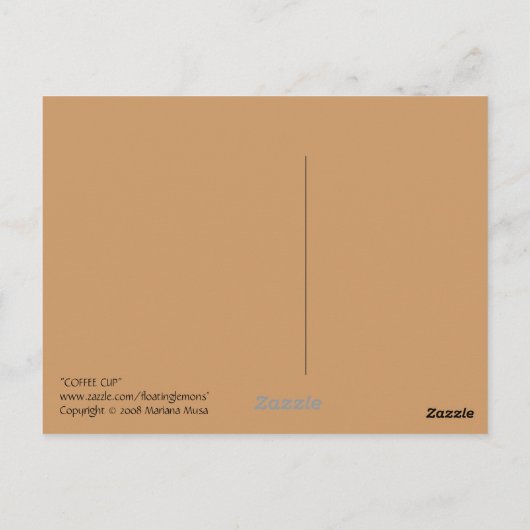 Koffiebeker Briefkaart (Achterkant)