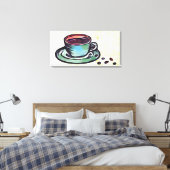 Koffiebeker Canvas Afdruk (Insitu (Slaapkamer))