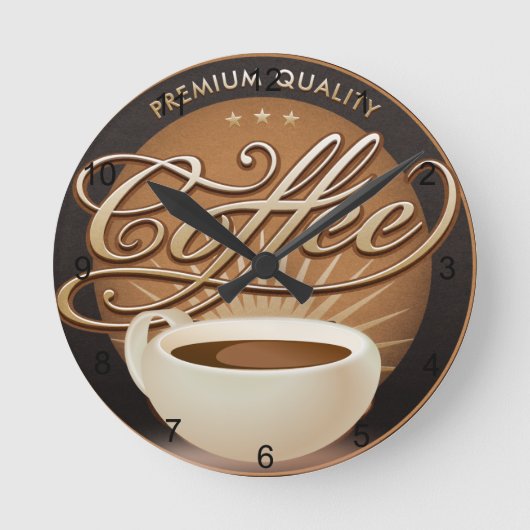 Koffiebeker- en koffiebeker ronde klok (Voorkant)
