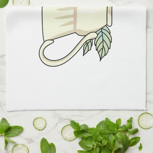 Koffiebeker en Roos Theedoek (Gevouwen)