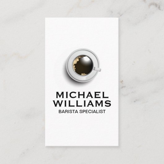 Koffiebeker en saucer Uitzicht bovenaan Visitekaartje (Voorkant)