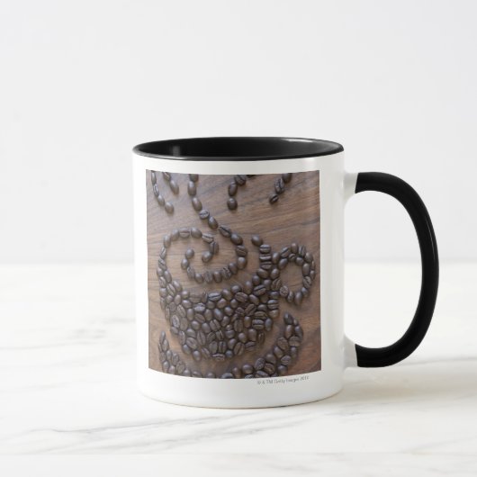 Koffiebeker, geïllustreerd met koffiebonen mok (Rechts)