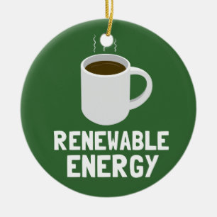 Koffiebeker hernieuwbare energie keramisch ornament