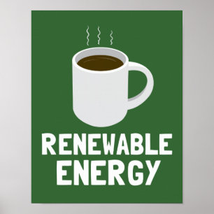 Koffiebeker hernieuwbare energie poster