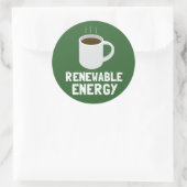 Koffiebeker hernieuwbare energie ronde sticker (Tas)