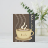 Koffiebeker kleine aangepaste uitnodiging (Staand voorkant)