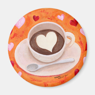 Koffiebeker met hart magneet