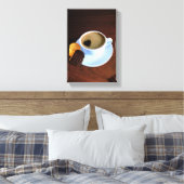 Koffiebeker met hartverwarmd schuim canvas afdruk (Insitu (Slaapkamer))