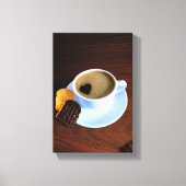 Koffiebeker met hartverwarmd schuim canvas afdruk (Voorkant)