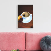 Koffiebeker met hartverwarmd schuim canvas afdruk (Insitu (Woonkamer))