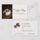 Koffiebeker met hartverwarmd schuim visitekaartje (Voorkant / Achterkant)