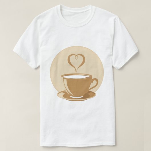 Koffiebeker met hartvormige Steam T-shirt (Design voorkant)