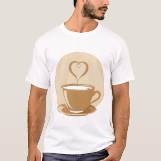Koffiebeker met hartvormige Steam T-shirt