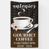 Koffiebeker met koffiebonen spandoek (Verticaal)