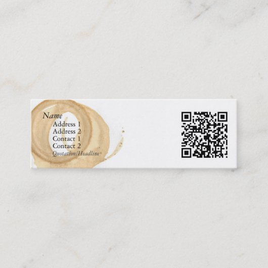 Koffiebeker met QR-code Mini Visitekaartje (Voorkant)