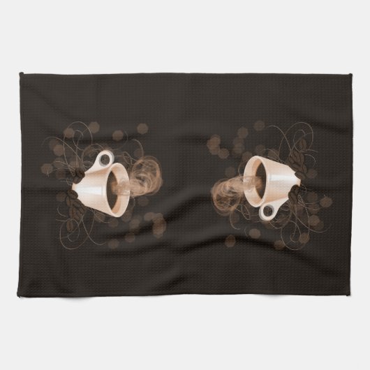 Koffiebeker met wensen en bonen theedoek (Horizontaal)