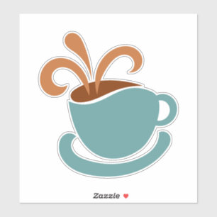 Koffiebeker op maat gesneden vinylstickers sticker