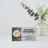 Koffiebeker op tafel visitekaartje (Staand voorkant)