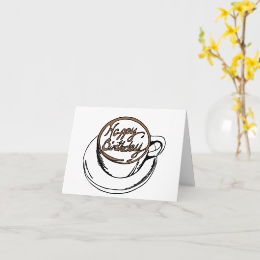 Koffiebeker op zondag Kaart (Gele Bloem)