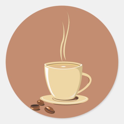 Koffiebeker Ronde Sticker (Voorkant)