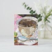 Koffiebeker schilfers, collage briefkaart (Staand voorkant)