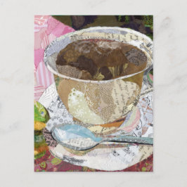 Koffiebeker schilfers, collage briefkaart