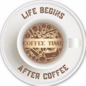 Koffiebeker Sticker (Voorkant)