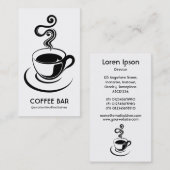 Koffiebeker verticaal - zwart op wit visitekaartje (Voorkant / Achterkant)