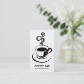 Koffiebeker verticaal - zwart op wit visitekaartje (Staand voorkant)