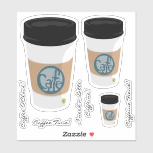 Koffiebeker vinylstickers en zinnen sticker