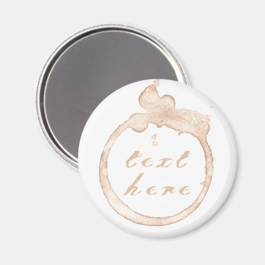 Koffiebeker vlek bruin en wit magneet (Voorkant / Achterkant)