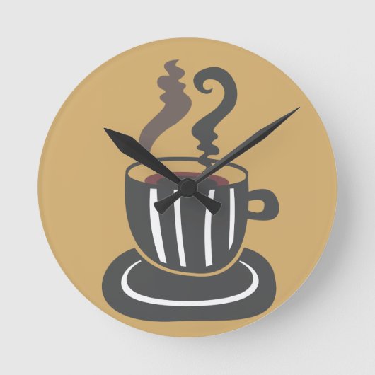 Koffiebeker wandklok ronde klok (Voorkant)