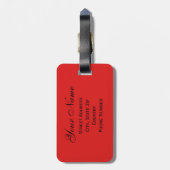 Koffiebeker & woorden Lime Green & Red Monogrammed Bagagelabel (Achterkant verticaal)