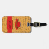 Koffiebeker & Word Gold & Red Monogrammed Bagagelabel (Voorkant horizontaal)