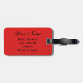 Koffiebeker & Word Gold & Red Monogrammed Bagagelabel (Achterkant horizontaal)