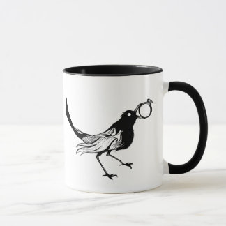 Koffiebeker zwarte witte vogel mok
