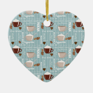 Koffiebekers Blauwe Verticale lijnen Kaffeïnekorre Keramisch Ornament