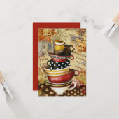 Koffiebekers Goddelijk Wenskaart Kaart (Voorkant / Achterkant in situ)