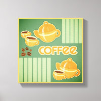 Koffiebekers, koffiepotten en koffiebonen