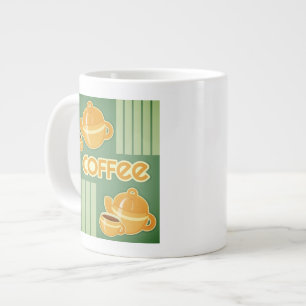 Koffiebekers, koffiepotten en koffiebonen jumbo beker