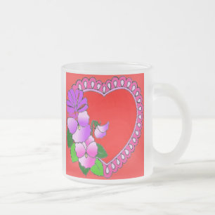 KOFFIEBEKERS VOOR VALENTIJN DAG - GEVROREN GLAS BE MATGLAS KOFFIEMOK