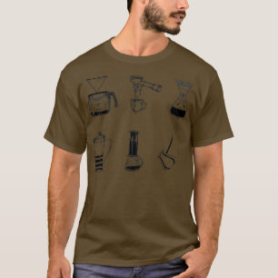 Koffiebereidingsmethoden Koffie-maker Barista T-shirt