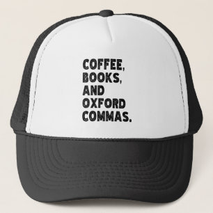 Koffieboeken en Oxford Commas Cool Teacher Grappig Trucker Pet