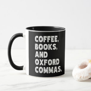 Koffieboeken en Oxford-komma's Cool Leraar Grappig Mok