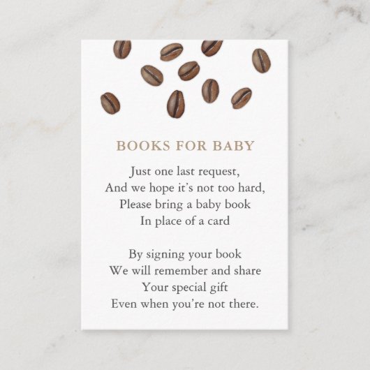 Koffieboeken voor baby's bibliotheek Moderne baby Informatiekaartje (Voorkant)