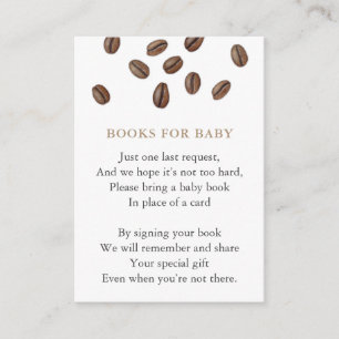 Koffieboeken voor Baby's Library Modern Baby showe Informatiekaartje