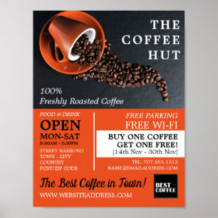 Koffiebonen, Barista, Café, Coffeehouse Advert Poster