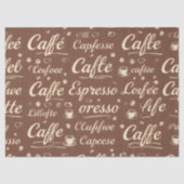 koffiebonen & bekerpatroon Tissue Paper – Tissuepapier (Voorkant)